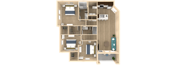 3 bed 2 bath Vista Floor Plan at The Oasis at Town Center, Florida