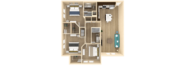 3 bed 2 bath Retreat Floor Plan with 1332 square feet at The Oasis at Cypress Woods, Fort Myers, FL