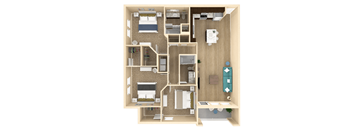 3 bed 2 bath Vista Floor Plan with 1332 square feet at The Oasis at Cypress Woods, Fort Myers, FL, 33966