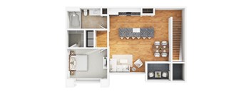 Floor Plan 1b1 at The Cantera by Picerne, Las Vegas, NV