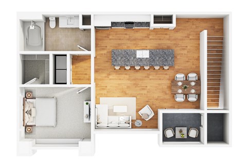Floor Plan 1b1 at The Cantera by Picerne, Las Vegas, NV
