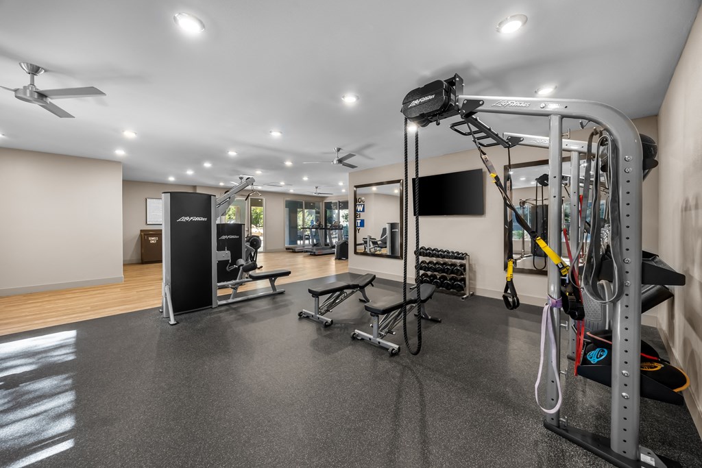 Fitness room with equipment at The Equestrian by Picerne Apartments, Nevada, 89052