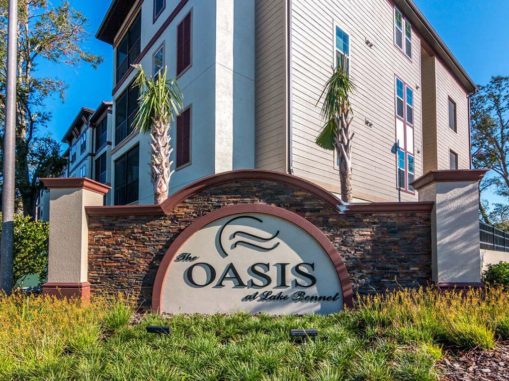 Front Entrance Sign at The Oasis at Lake Bennet, Florida, 34761