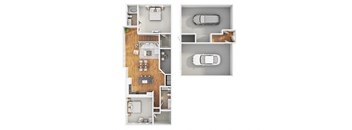 2 Bedroom Loft Floor Plan at Level 25 at Oquendo by Picerne, Las Vegas