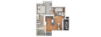 a floor plan of a home with a bedroom and a living room