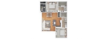 2 bed 2 bath floor plan at Level 25 at Sunset by Picerne, Las Vegas, Nevada