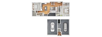 2 bed 2 bath floor plan B at Level 25 at Sunset by Picerne, Nevada
