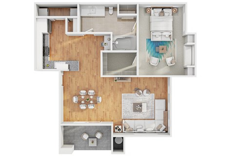 Floor Plan 1c1 759 SqFt at The Aliante by Picerne, Scottsdale, 85259
