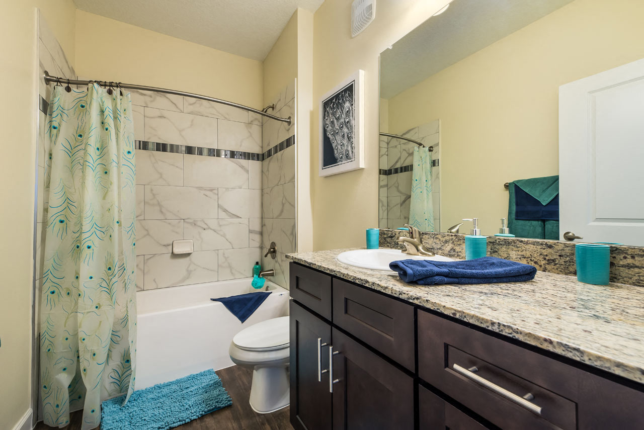 Bathroom interior at The Oasis at Crosstown, Florida