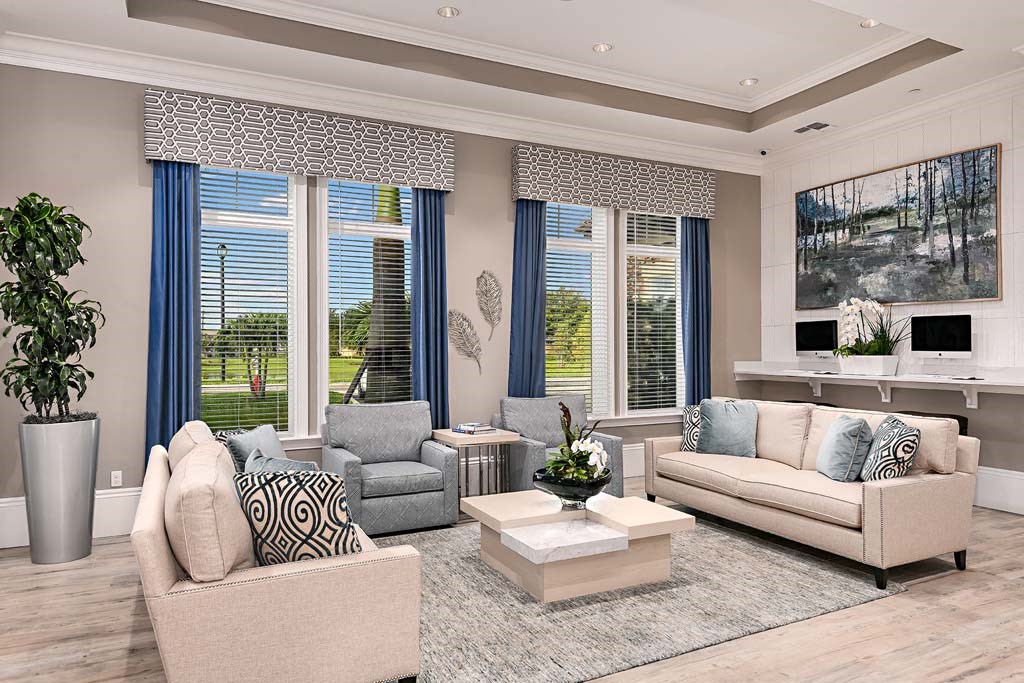 Clubhouse couch at The Oasis at Cypress Woods, Fort Myers, FL