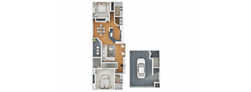 a loft floor plan with a single car garage at The Paseo by Picerne, Goodyear, AZ