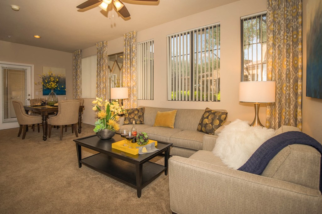 2b2 Model living room decoration at The Aliante by Picerne, Scottsdale, AZ, 85259