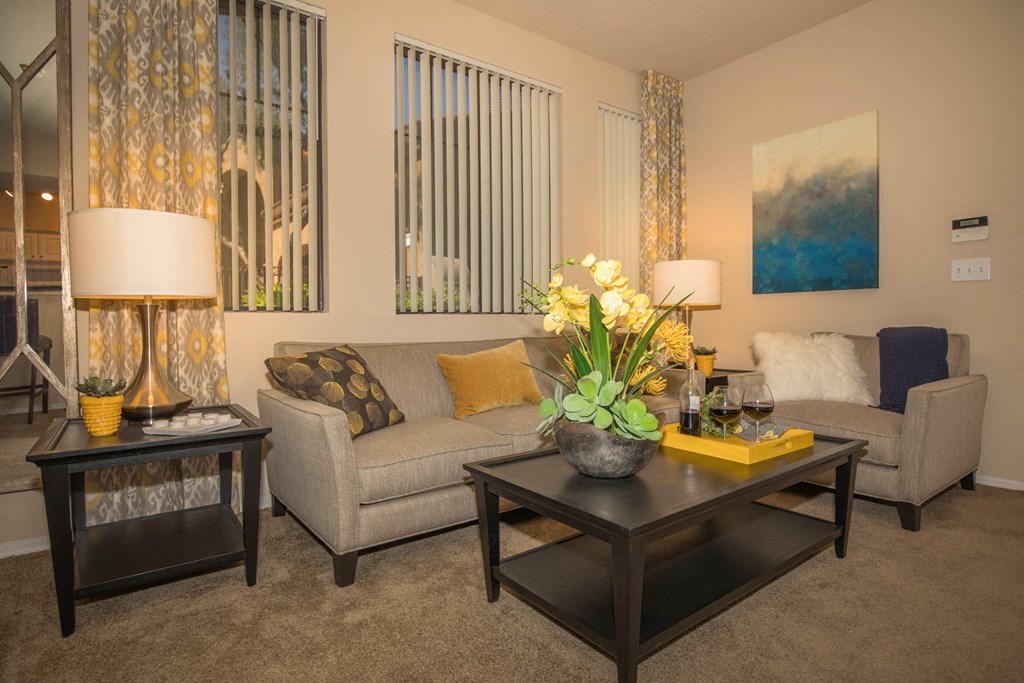 2b2 Model living room at The Aliante by Picerne, Arizona