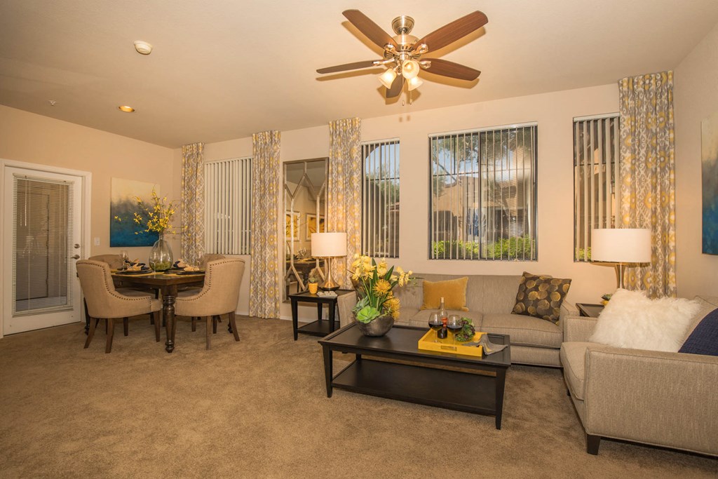 yellow light and ceiling fan at The Aliante by Picerne, Scottsdale, Arizona