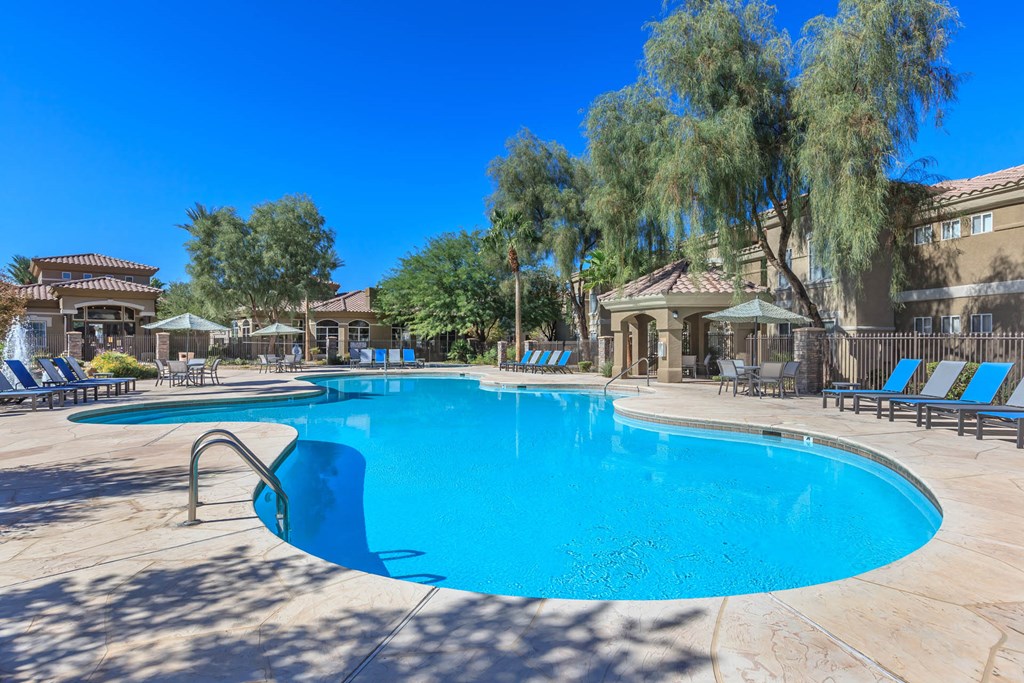 Aerial pool view at The Belmont by Picerne, Nevada, 89183