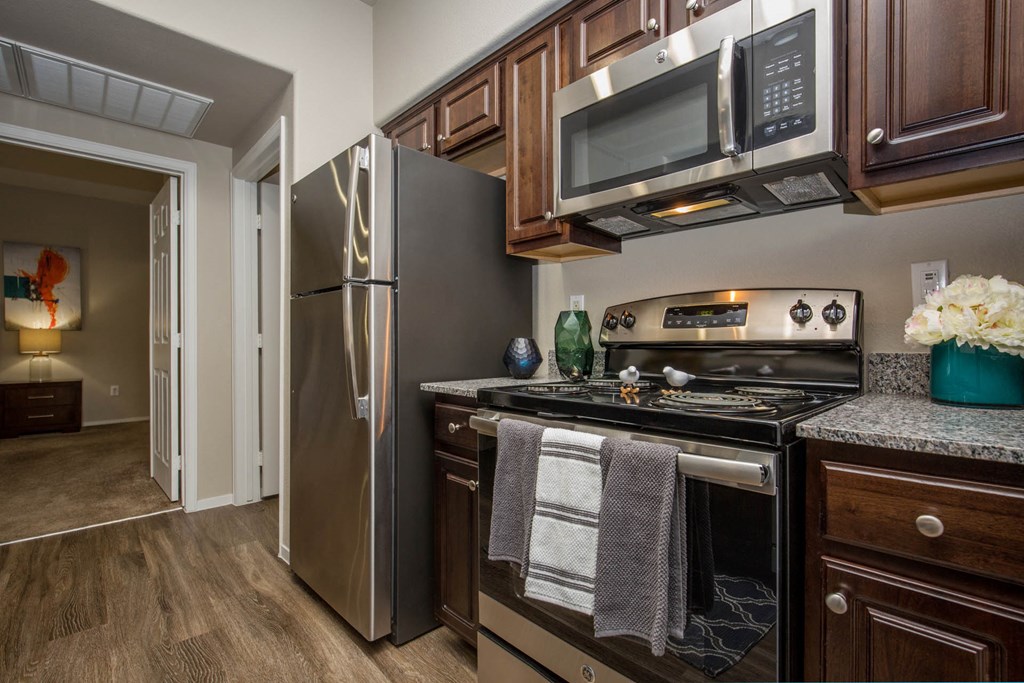 Cabinets and appliances at The Belmont by Picerne, Las Vegas, NV, 89183