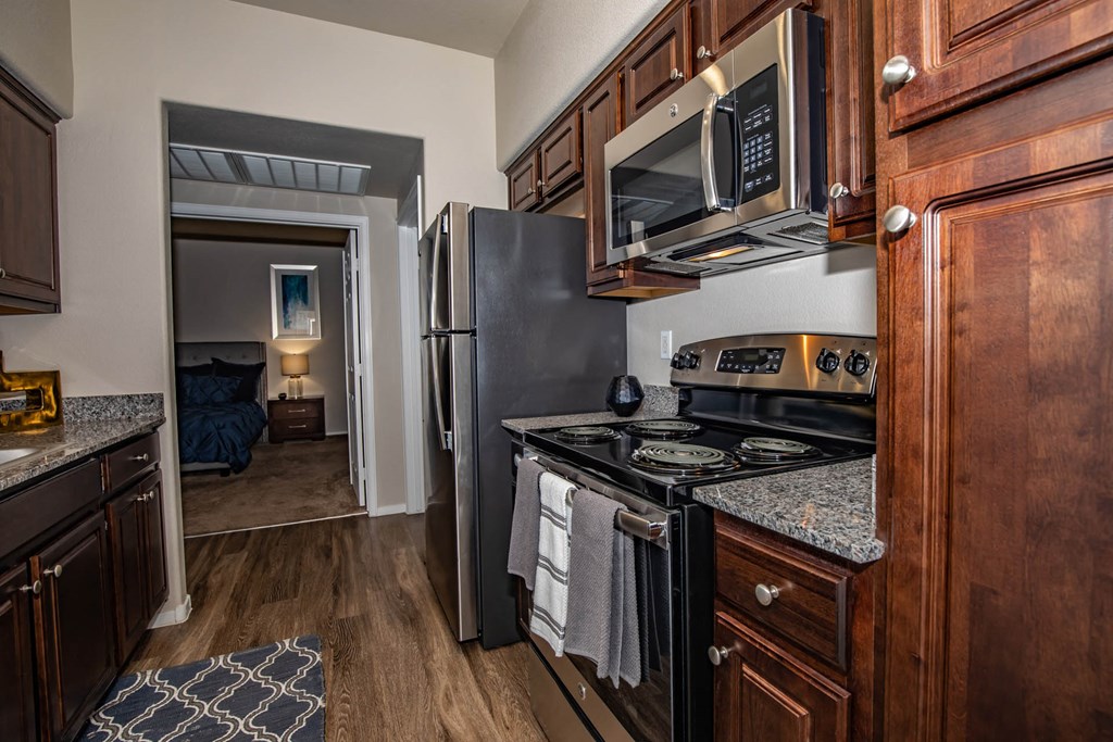 Kitchen with appliances at The Belmont by Picerne, Las Vegas, Nevada