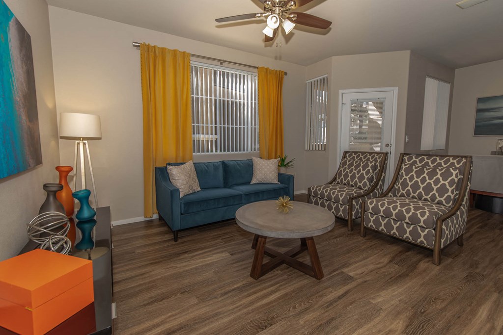 Living seating areaat The Belmont by Picerne, Las Vegas, NV, 89183