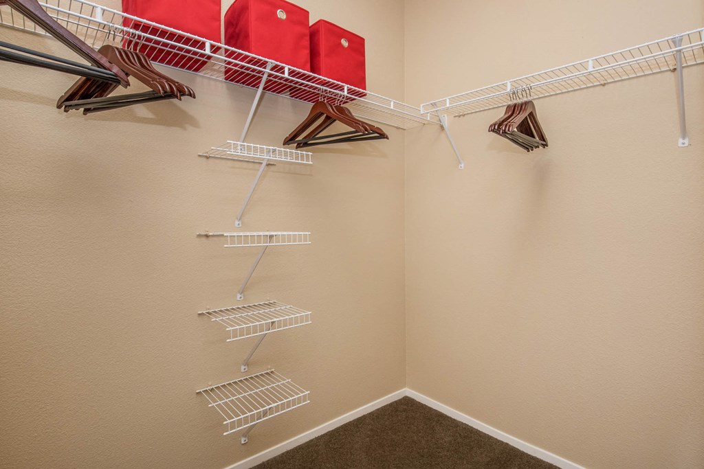 Closet interior at The Belmont by Picerne, Las Vegas, 89183