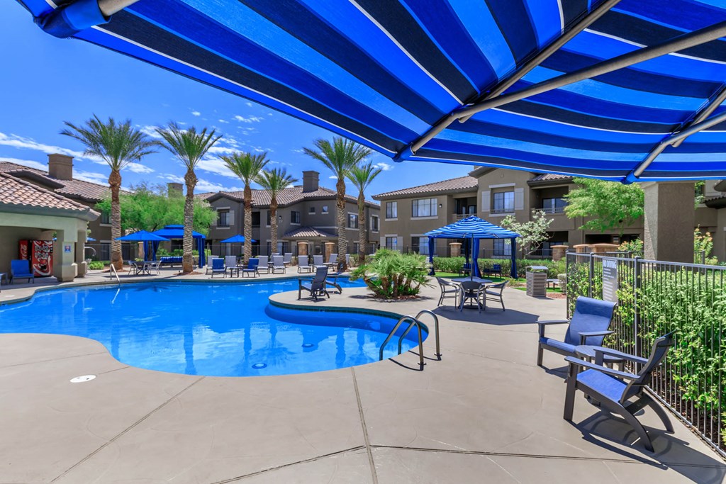 Swimming pool patio with sundeck at The Cantera by Picerne, Las Vegas, NV