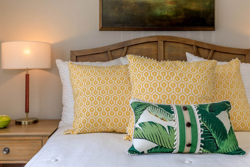 Bedroom with bed with pillows at The Cantera by Picerne, Las Vegas, 89139