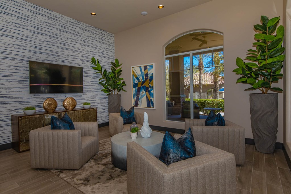 Living room area decor  at The Covington by Picerne, Las Vegas, Nevada