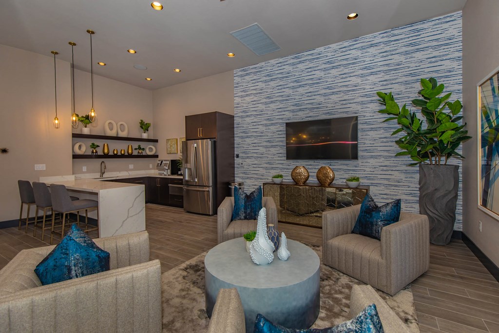 Sofa in living space at The Covington by Picerne, Nevada