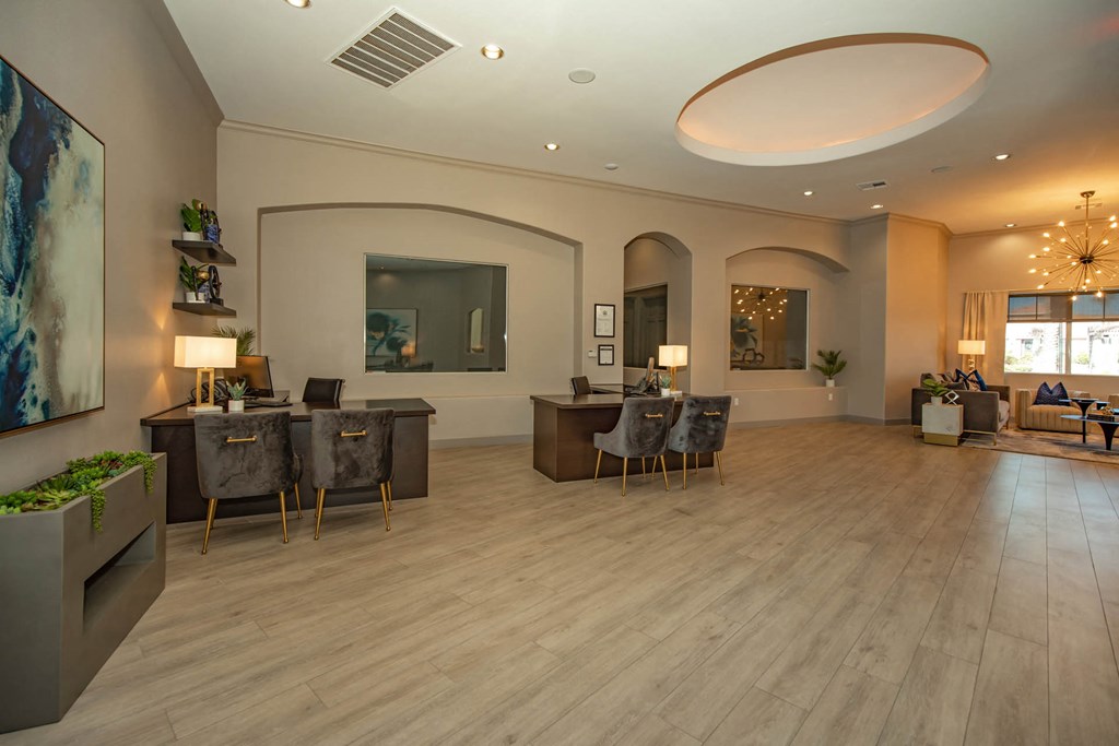 Clubhouse dining table and chairs at The Covington by Picerne, Las Vegas, NV