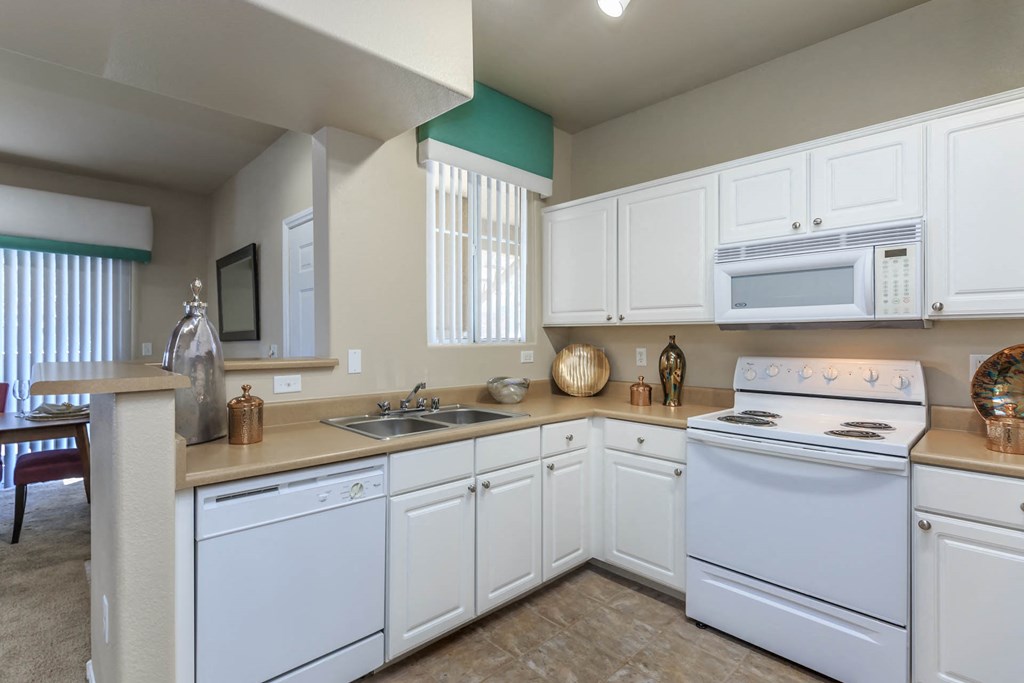 Kitchen area with cabinets area1 at The Covington by Picerne, Las Vegas, NV