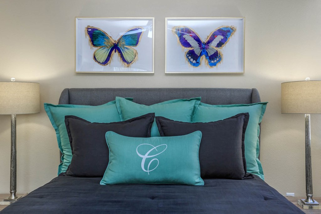 bed with cushions at The Covington by Picerne, Las Vegas, Nevada