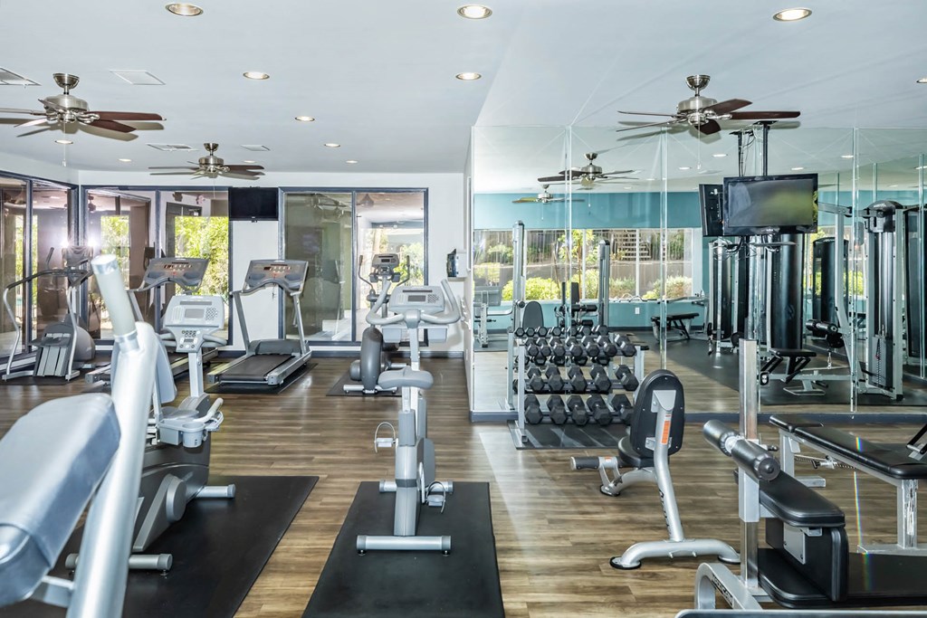 Equipment in gym1 at The Equestrian by Picerne, Nevada
