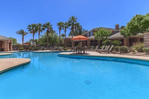 Pool area view at The Equestrian by Picerne, Henderson, Nevada