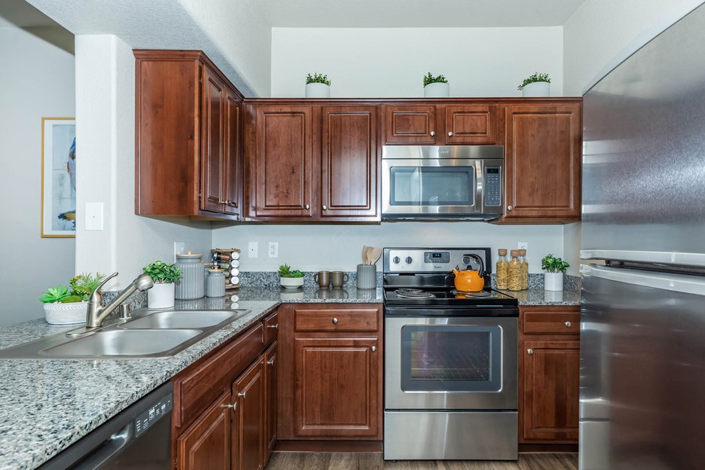 Wooden cabinets and appliances at The Equestrian by Picerne, Henderson, NV, 89052