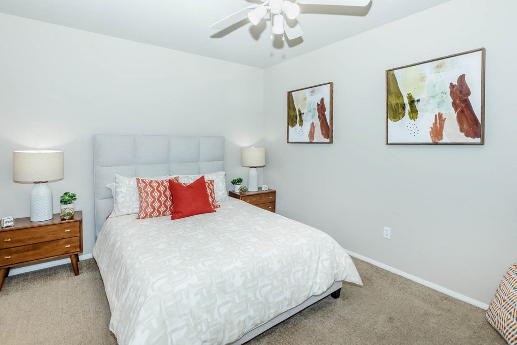 Bedroom with ceiling fan at The Equestrian by Picerne, Henderson