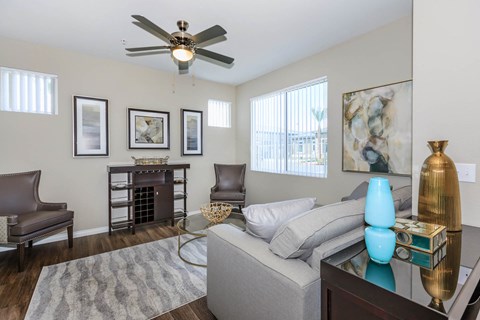 Living room couch1 at Level 25 at Durango by Picerne, Las Vegas, Nevada