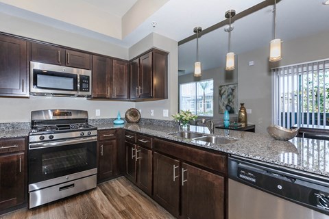 Wooden cabinets at Level 25 at Durango by Picerne, Nevada