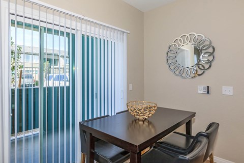 Wooden table at Level 25 at Durango by Picerne, Las Vegas, 89113