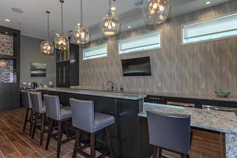 Kitchen and lights at Level 25 at Durango by Picerne, Las Vegas
