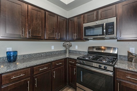 Wooden cabinet at Level 25 at Durango by Picerne, Las Vegas, NV