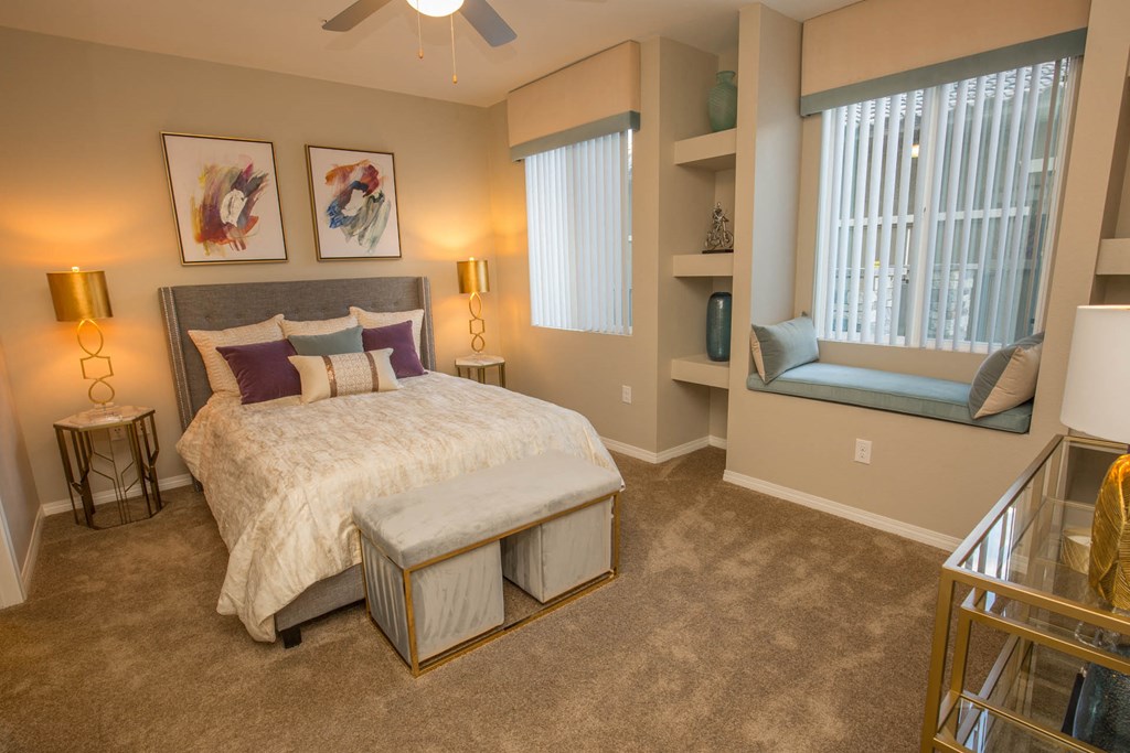 Bedroom with cozy bed Bedroom with cozy bed at Level 25 at Oquendo by Picerne, Nevada
