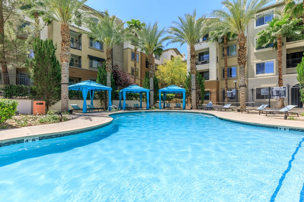 Pool patio area at Loreto & Palacio by Picerne, Las Vegas, NV
