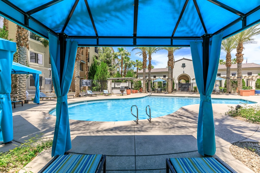 Pool side gazebo at Loreto & Palacio by Picerne, Las Vegas