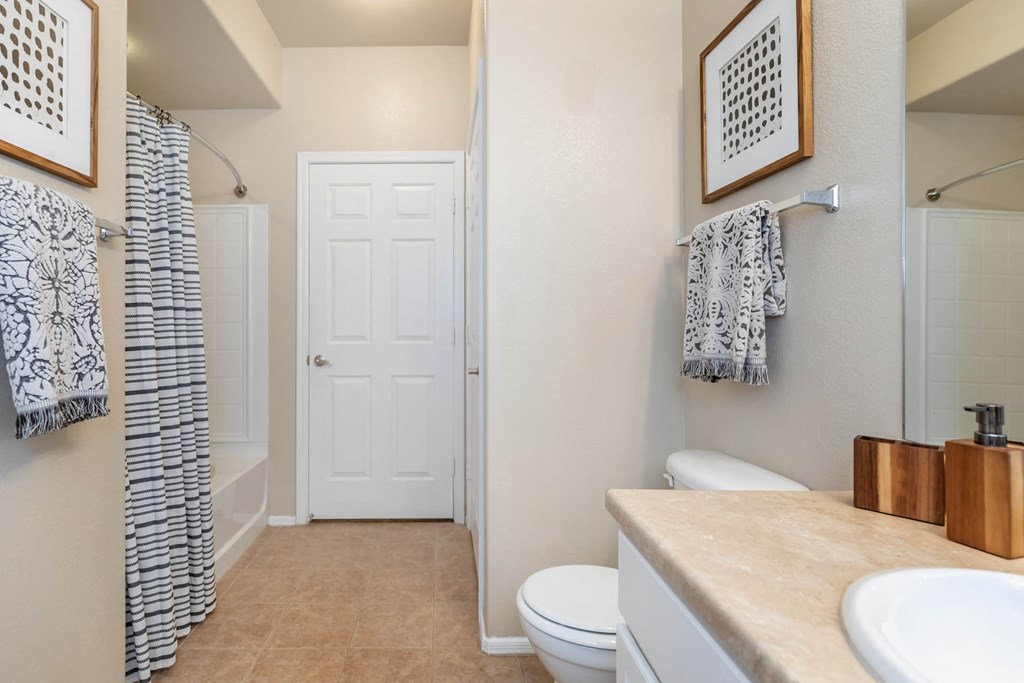 Bath with shower area at The Paseo by Picerne, Goodyear, 85395