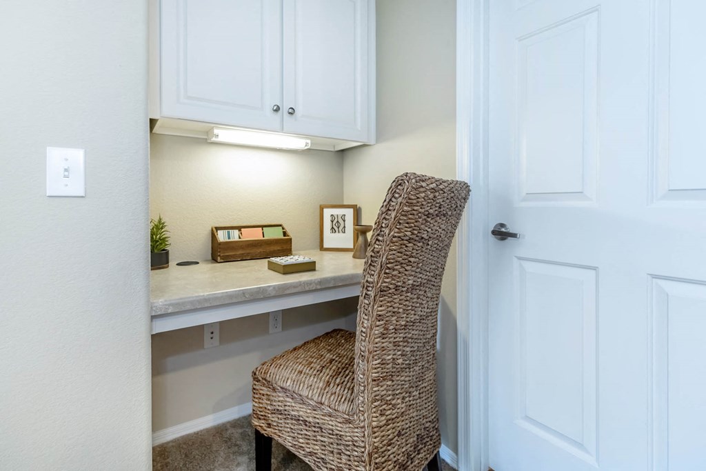 Kitchen with white cabinets at The Paseo by Picerne, Goodyear, AZ