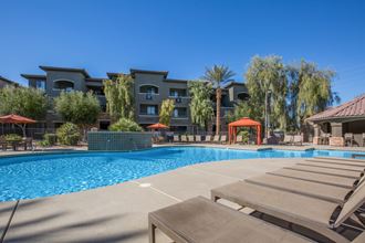 Pool Side Relaxing Area at The Passage Apartments by Picerne, Henderson