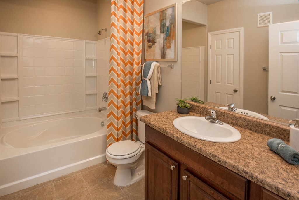 Spa Inspired Bathroom at The Passage Apartments by Picerne, Henderson, NV