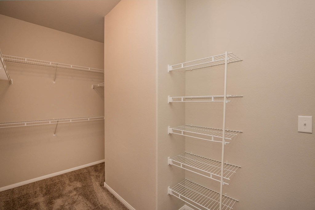 Built-In Shelving In Closet at The Passage Apartments by Picerne, Henderson