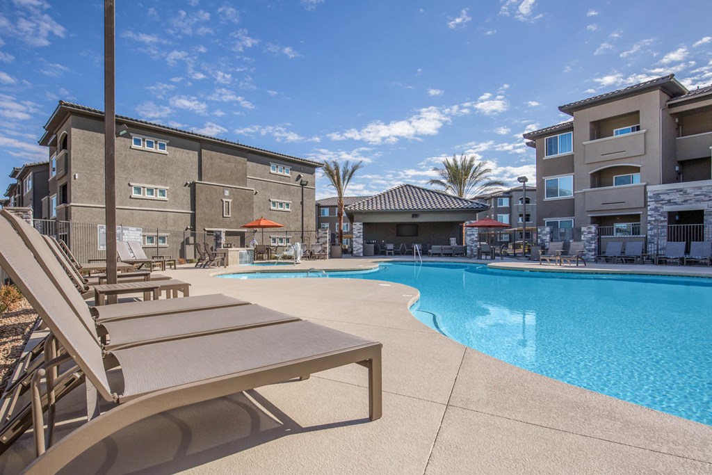 Poolside Sundeck at The Passage Apartments by Picerne, Henderson, NV