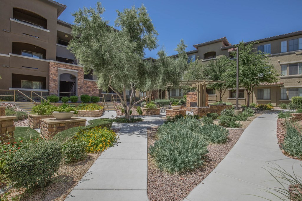 Courtyard Walking Path at The Pavilions by Picerne, Las Vegas, NV