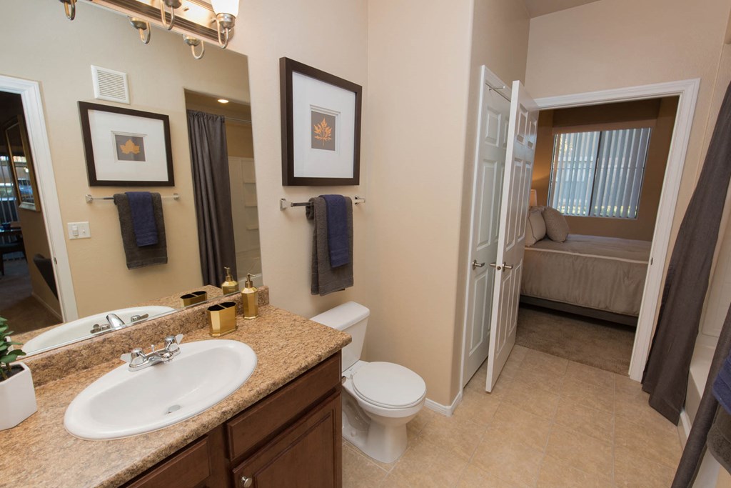 Renovated Bathrooms With Quartz Counters at The Pavilions by Picerne, Las Vegas
